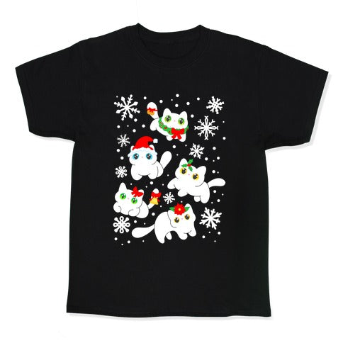 Christmas Cats Pattern Kid's Tee