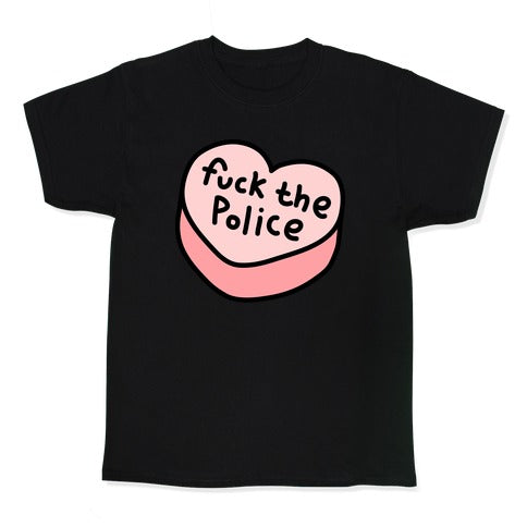 Fuck The Police Conversation Heart  Kid's Tee