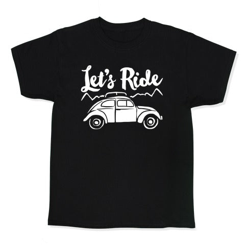 Let's Ride White Print Kid's Tee