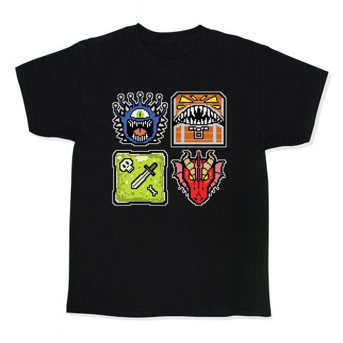 Pixel DnD Monsters Kid's Tee