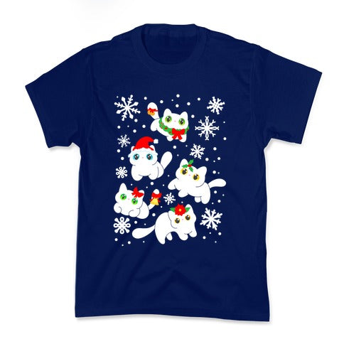 Christmas Cats Pattern Kid's Tee