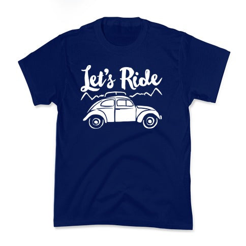 Let's Ride White Print Kid's Tee