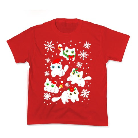 Christmas Cats Pattern Kid's Tee