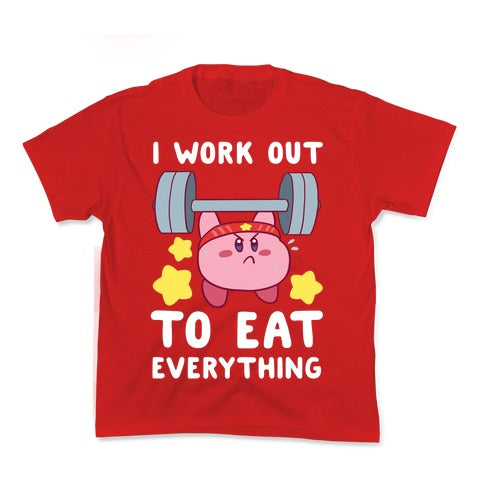 I Work Out to Eat Everything (Kirby) Kid's Tee
