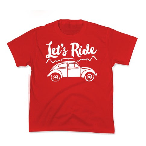 Let's Ride White Print Kid's Tee