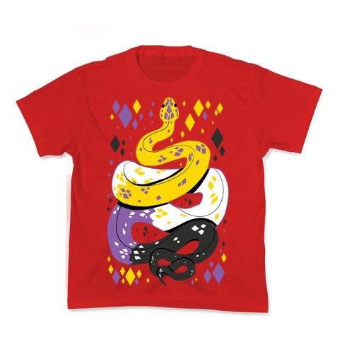 Pride Snakes: Non-binary Kid's Tee