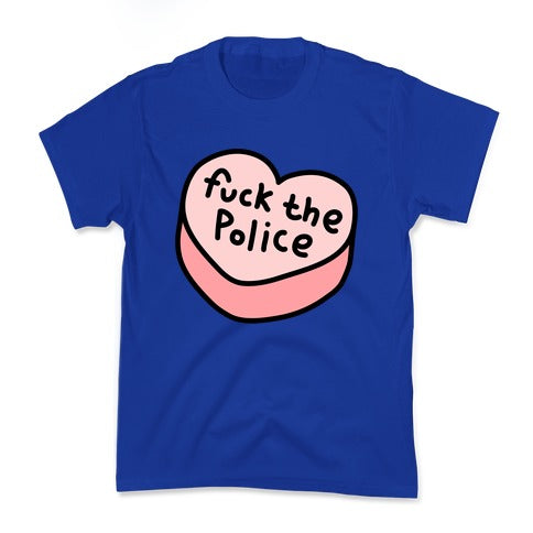 Fuck The Police Conversation Heart  Kid's Tee