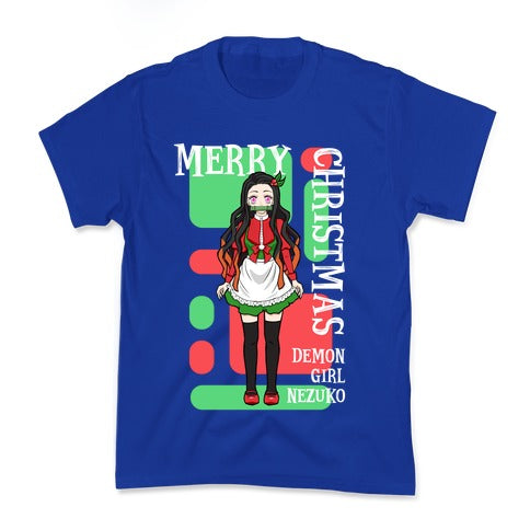 Merry Christmas Demon Girl Nezuko Kid's Tee