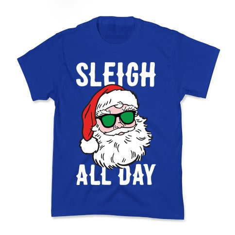 Sleigh All Day Santa (White) Kid's Tee