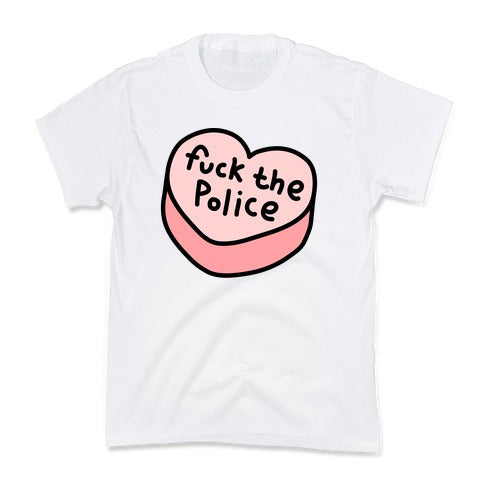 Fuck The Police Conversation Heart  Kid's Tee