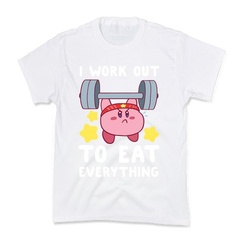 I Work Out to Eat Everything (Kirby) Kid's Tee