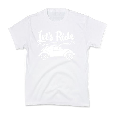 Let's Ride White Print Kid's Tee