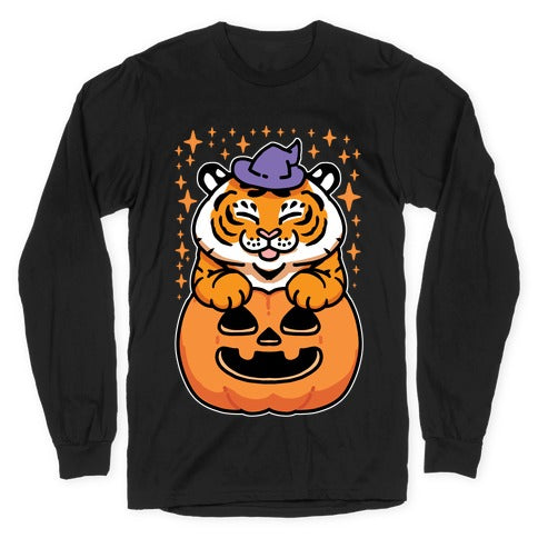 Cute Halloween Tiger Longsleeve Tee