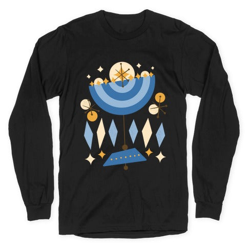 Mid-Century Modern Menorah (Hanukkah) Longsleeve Tee