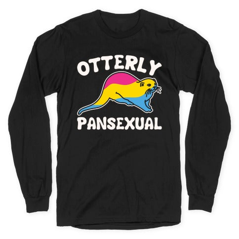 Otterly Pansexual White Print Longsleeve Tee