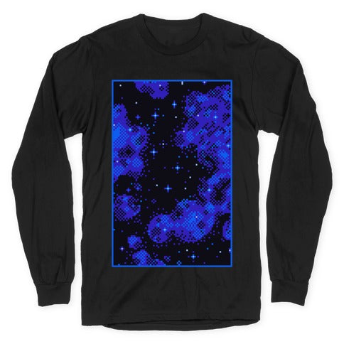 Pixelated Blue Nebula Longsleeve Tee