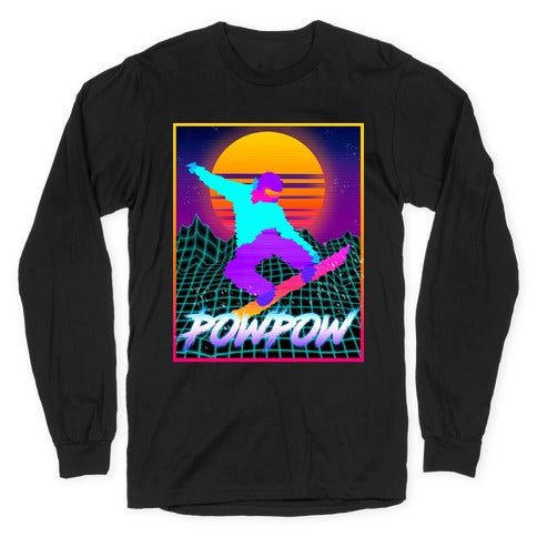 POWPOW Synthwave Snowboarder Longsleeve Tee