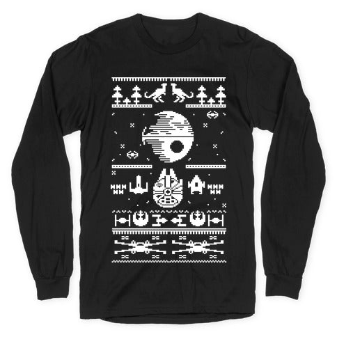 Scifi Spaceship Christmas Longsleeve Tee