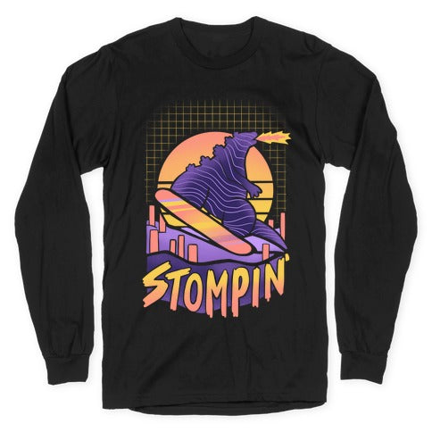Stompin' Snowboarding Godzilla Longsleeve Tee
