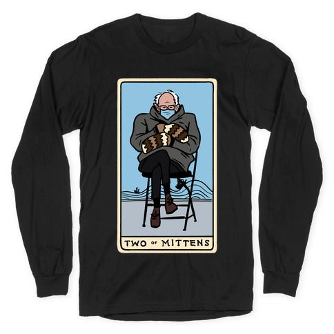 Two of Mittens (Bernie Tarot Parody) Longsleeve Tee