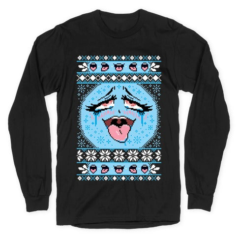 Ugly Ahegao Christmas Sweater Longsleeve Tee