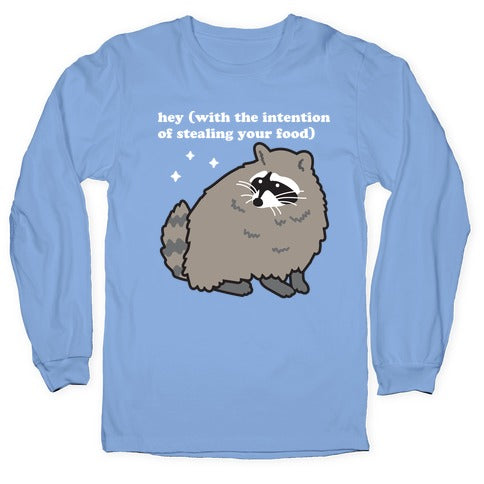 Hey (with the intention of stealing your food) Raccoon Longsleeve Tee