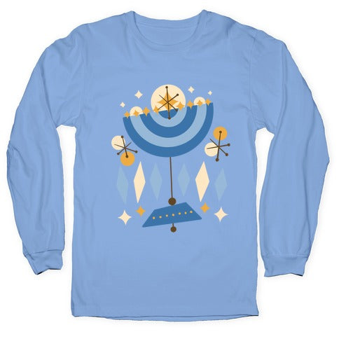 Mid-Century Modern Menorah (Hanukkah) Longsleeve Tee