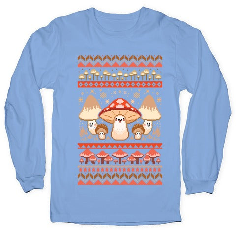 Mushroom Ugly Christmas Sweater Longsleeve Tee