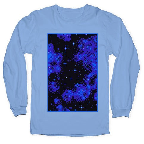 Pixelated Blue Nebula Longsleeve Tee