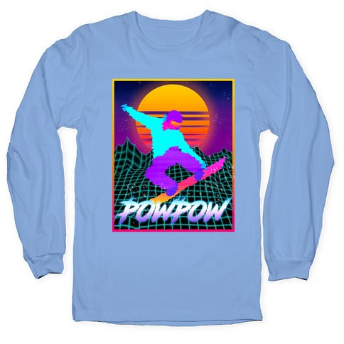 POWPOW Synthwave Snowboarder Longsleeve Tee