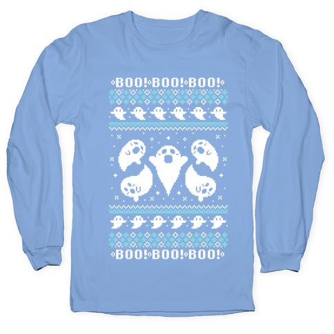 Spooky Ghosts Ugly Sweater Longsleeve Tee
