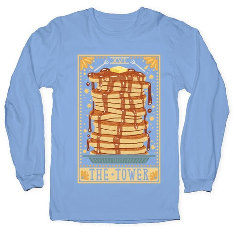 Tarot Card: The Tower (Of Pancakes) Longsleeve Tee