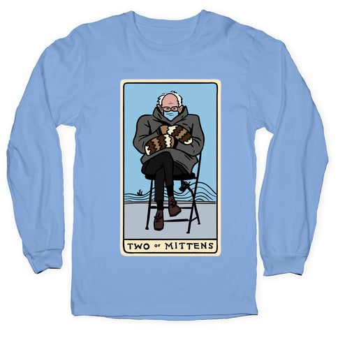 Two of Mittens (Bernie Tarot Parody) Longsleeve Tee