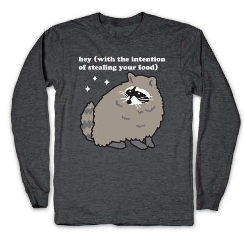 Hey (with the intention of stealing your food) Raccoon Longsleeve Tee