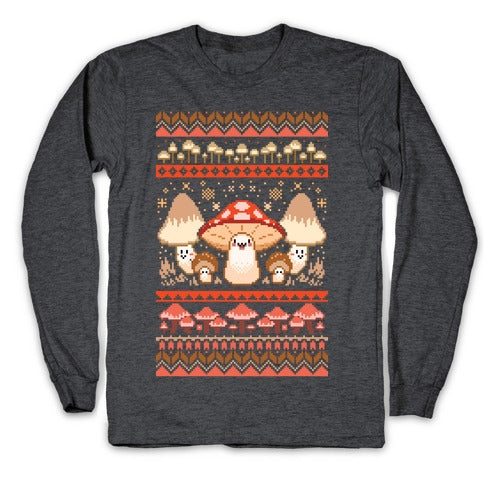 Mushroom Ugly Christmas Sweater Longsleeve Tee