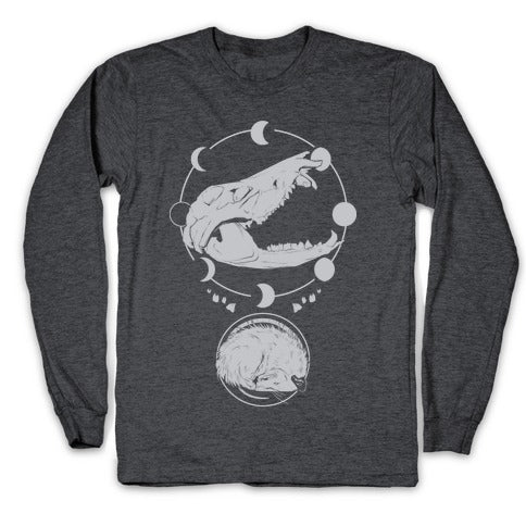 Occult Trash Possum White Print Longsleeve Tee