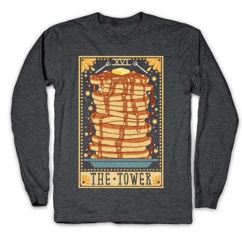 Tarot Card: The Tower (Of Pancakes) Longsleeve Tee