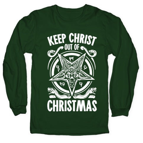 Keep Christ Out of Christmas Baphomet Longsleeve Tee