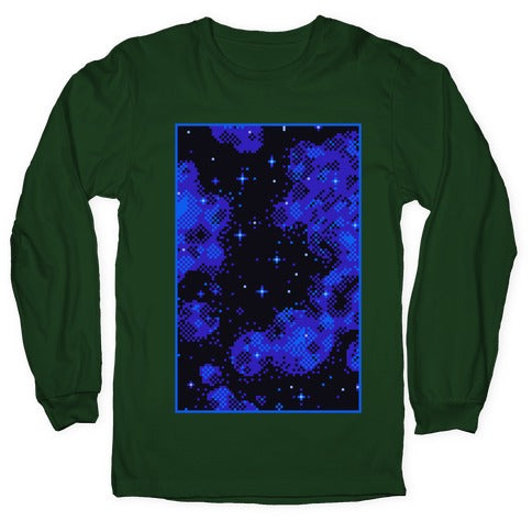 Pixelated Blue Nebula Longsleeve Tee