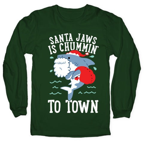 Santa Jaws Is Chummin' To Town Longsleeve Tee