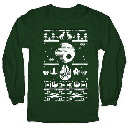 Scifi Spaceship Christmas Longsleeve Tee