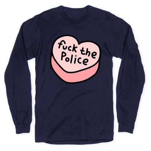 Fuck The Police Conversation Heart  Longsleeve Tee