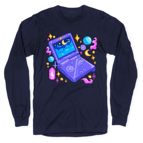 Pixelated Witchy Game Boy  Longsleeve Tee