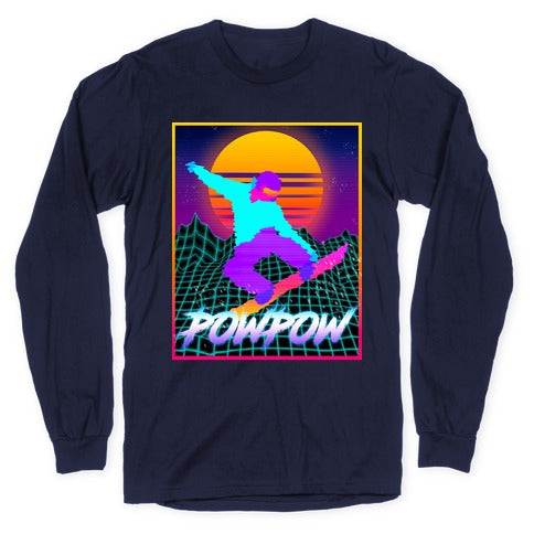 POWPOW Synthwave Snowboarder Longsleeve Tee