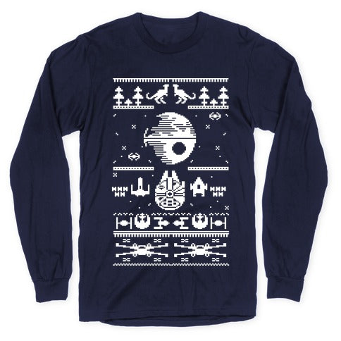 Scifi Spaceship Christmas Longsleeve Tee