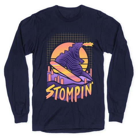 Stompin' Snowboarding Godzilla Longsleeve Tee