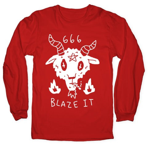 666 Blaze It Satan Longsleeve Tee