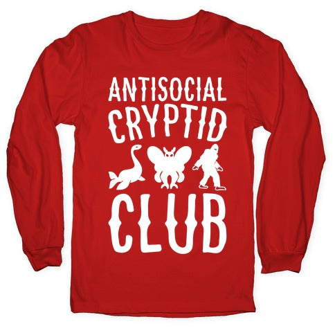 Antisocial Cryptid Club White Print Longsleeve Tee