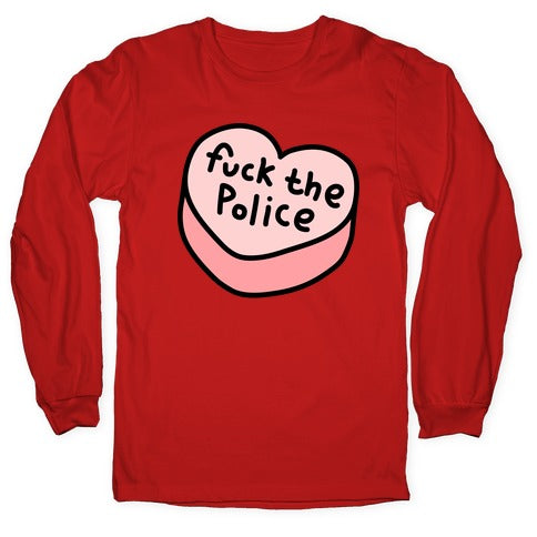 Fuck The Police Conversation Heart  Longsleeve Tee