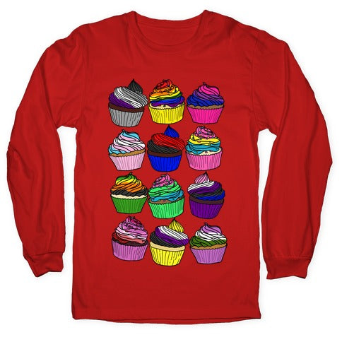 LGBTQ+ Cartoon Cupcakes Longsleeve Tee